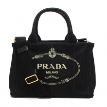 普拉达PRADA女式黑色织物手提单肩两用包1BG439 ZKI F0002