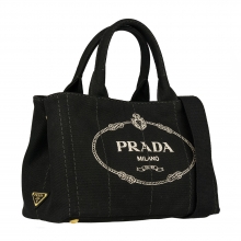 普拉达PRADA女式黑色织物手提单肩两用包1BG439 ZKI F0002